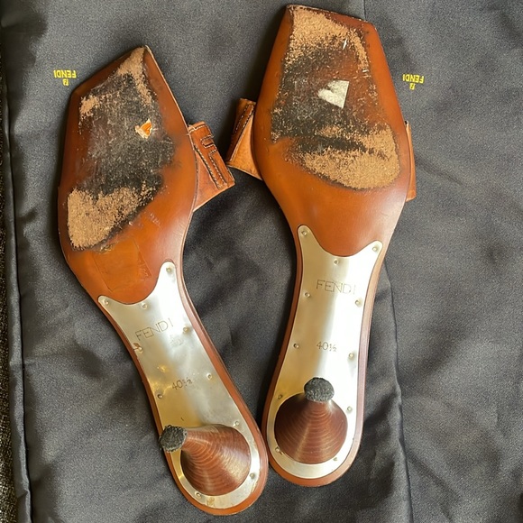 Authentic Fendi Leather Sandals - Picture 6 of 16